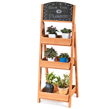 Load image into Gallery viewer, 3 Tier Wooden Flower Rack Garden Chalkboard Plant Pot Stand Storage DisplayShelf
