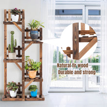 Load image into Gallery viewer, 5 layer wooden flower rack ; product size 60*26*130cm, meterial Chinese fir
