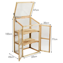 Load image into Gallery viewer, Mini Wooden Cold Frame Greenhouse Outdoor 3-Tier Raised Flower Planter Shelf
