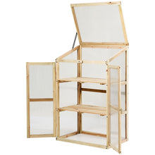 Load image into Gallery viewer, Mini Wooden Cold Frame Greenhouse Outdoor 3-Tier Raised Flower Planter Shelf
