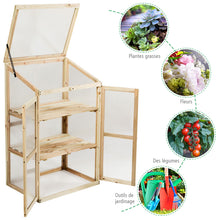 Load image into Gallery viewer, Mini Wooden Cold Frame Greenhouse Outdoor 3-Tier Raised Flower Planter Shelf

