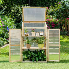 Load image into Gallery viewer, Mini Wooden Cold Frame Greenhouse Outdoor 3-Tier Raised Flower Planter Shelf

