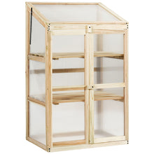 Load image into Gallery viewer, Mini Wooden Cold Frame Greenhouse Outdoor 3-Tier Raised Flower Planter Shelf
