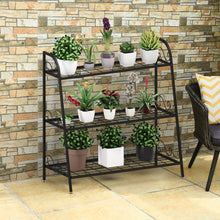 Load image into Gallery viewer, 3-tier Metal Plant Stand Shelf Multifunctional Flower Rack Display Pot Holder
