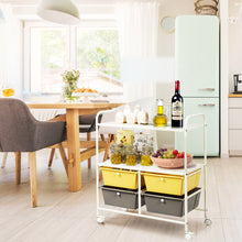 Load image into Gallery viewer, 4 Drawers Storage Trolley Mobile Rolling Utility Cart Home Office Organizer
