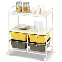 Load image into Gallery viewer, 4 Drawers Storage Trolley Mobile Rolling Utility Cart Home Office Organizer
