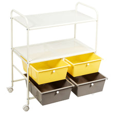 Load image into Gallery viewer, 4 Drawers Storage Trolley Mobile Rolling Utility Cart Home Office Organizer
