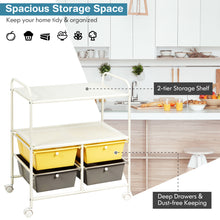 Load image into Gallery viewer, 4 Drawers Storage Trolley Mobile Rolling Utility Cart Home Office Organizer
