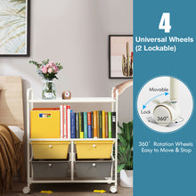 Load image into Gallery viewer, 4 Drawers Storage Trolley Mobile Rolling Utility Cart Home Office Organizer
