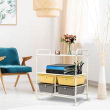 Load image into Gallery viewer, 4 Drawers Storage Trolley Mobile Rolling Utility Cart Home Office Organizer
