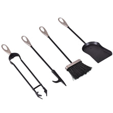 Load image into Gallery viewer, 5 Piece Fire Companion Set Iron Fireplace Fireside Tools Brush Poker Tong Shovel
