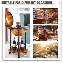 Load image into Gallery viewer, WOOD GLOBE DRINK CABINET WINE BAR MINIBAR BEVERAGE STAND BOTTLE ITALIAN 360MM
