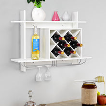 Load image into Gallery viewer, Wall Mounted Wine Rack Organizer Bottle Bottle &amp; Glass Holder Bar Storage Shelf
