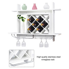 Load image into Gallery viewer, Wall Mounted Wine Rack Organizer Bottle Bottle &amp; Glass Holder Bar Storage Shelf
