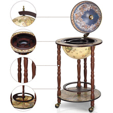 Load image into Gallery viewer, Wood Globe Drink Cabinet Wine Bar Stand Italian Rack Liquor Bottle Shelf 330MM
