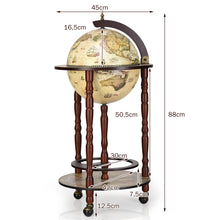 Load image into Gallery viewer, Wood Globe Drink Cabinet Wine Bar Stand Italian Rack Liquor Bottle Shelf 330MM
