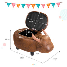 Load image into Gallery viewer, Animal Storage Ottoman Foot Rest Stool Padded Seat Upholstered Ride-on Ottomans
