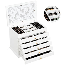 Load image into Gallery viewer, Vintage Wooden Jewellery Box Chest Rings Necklaces Storage Organiser Cabinet
