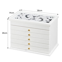 Load image into Gallery viewer, Vintage Wooden Jewellery Box Chest Rings Necklaces Storage Organiser Cabinet
