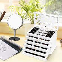 Load image into Gallery viewer, Vintage Wooden Jewellery Box Chest Rings Necklaces Storage Organiser Cabinet
