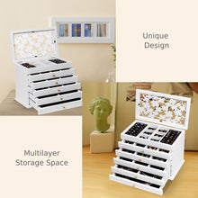 Load image into Gallery viewer, Vintage Wooden Jewellery Box Chest Rings Necklaces Storage Organiser Cabinet

