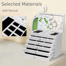 Load image into Gallery viewer, Vintage Wooden Jewellery Box Chest Rings Necklaces Storage Organiser Cabinet
