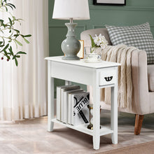 Load image into Gallery viewer, 2-Tier End Table Sofa Bedside Table Nightstand Home Office Bookcase W/ Drawer

