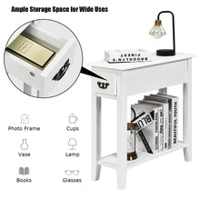 Load image into Gallery viewer, 2-Tier End Table Sofa Bedside Table Nightstand Home Office Bookcase W/ Drawer
