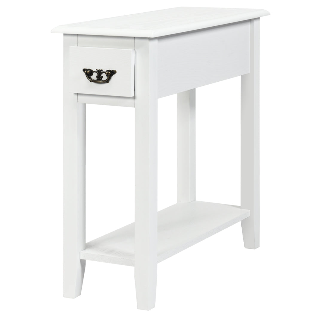 2-Tier End Table Sofa Bedside Table Nightstand Home Office Bookcase W/ Drawer