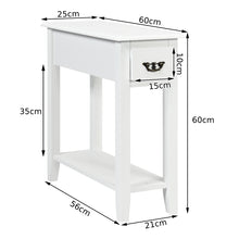 Load image into Gallery viewer, 2-Tier End Table Sofa Bedside Table Nightstand Home Office Bookcase W/ Drawer
