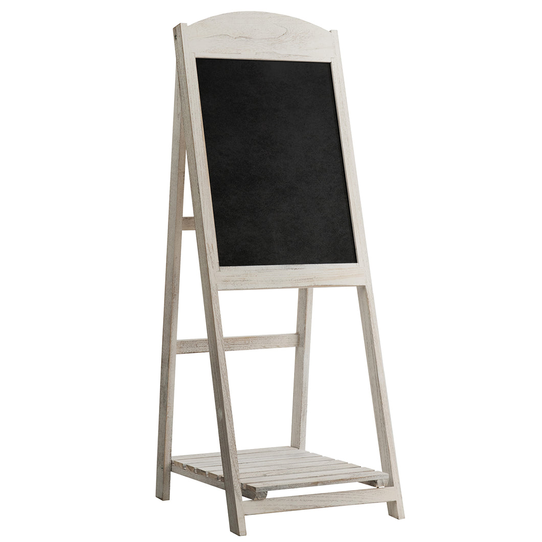 Folding Vintage Chalkboard Easel Wooden A-frame Easel Blackboard W/Display Shelf