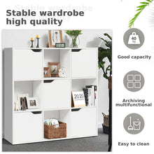 Load image into Gallery viewer, 9 Cube Bookcase Shelving Display Storage Unit Wooden Organiser Cupboard Cabinet
