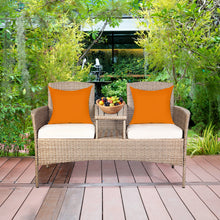 Load image into Gallery viewer, Outdoor Garden Furniture 2-Seater Rattan Chair Middle Tea Table Padded Cushions
