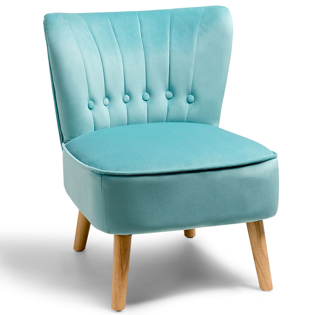 Home Velvet Accent Chair Occasional Soft Oyster Fluted Retro Bedroom Living Room