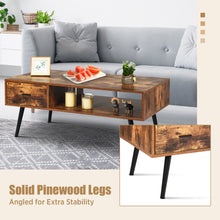 Load image into Gallery viewer, TV Stand Industrial Coffee Table Retro Snack Storage Shelf w/Drawer Reception
