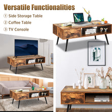 Load image into Gallery viewer, TV Stand Industrial Coffee Table Retro Snack Storage Shelf w/Drawer Reception

