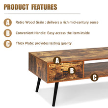 Load image into Gallery viewer, TV Stand Industrial Coffee Table Retro Snack Storage Shelf w/Drawer Reception
