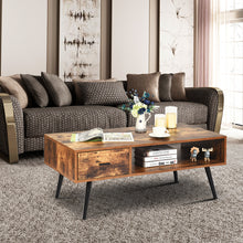 Load image into Gallery viewer, TV Stand Industrial Coffee Table Retro Snack Storage Shelf w/Drawer Reception
