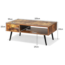 Load image into Gallery viewer, TV Stand Industrial Coffee Table Retro Snack Storage Shelf w/Drawer Reception
