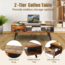 Load image into Gallery viewer, TV Stand Industrial Coffee Table Retro Snack Storage Shelf w/Drawer Reception

