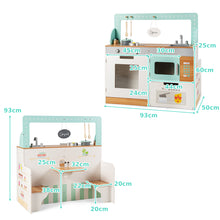 Load image into Gallery viewer, 2 in1 Wooden Kids Play Kitchen Diner Role Play Pretend Set Toy Boys &amp; Girls
