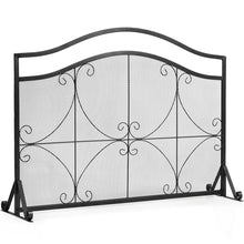 Load image into Gallery viewer, Fire Guard, Decorative Spark Flame Barrier with Metal Mesh and Stable Stand, Iron Fireplace
