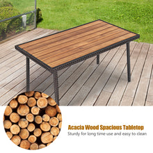 Load image into Gallery viewer, 4-piece Patio Rattan Furniture Set Outdoor Conversation Set w/ Cushions &amp; Acacia Wood Coffee Tabletop
