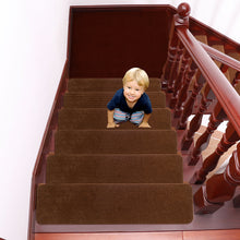 Load image into Gallery viewer, 15PCS Carpet Stair Treads Non Slip Adhesive Carpet Kids Elder Pet Stair Pads Set
