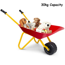 Load image into Gallery viewer, Kids Metal Wheelbarrow Children Bricks Toy Tote Dirt/Leaves/Tool Yard Rover Tray
