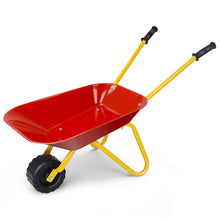 Load image into Gallery viewer, Kids Metal Wheelbarrow Children Bricks Toy Tote Dirt/Leaves/Tool Yard Rover Tray
