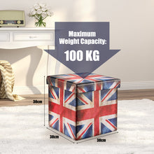 Load image into Gallery viewer, Folding Storage Ottoman Pouffe Toy Box Padded Footstool Space Saving Cube Chest
