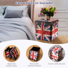Load image into Gallery viewer, Folding Storage Ottoman Pouffe Toy Box Padded Footstool Space Saving Cube Chest
