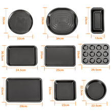 Load image into Gallery viewer, 10PCS Kitchen Non-Stick Bakeware Set Baking Equipment Heavy Duty Carbon Steel

