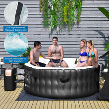Load image into Gallery viewer, 4-Person Inflatable Hot Tub Spa Portable Heated Round Tub Spa Massage Bubble Jet
